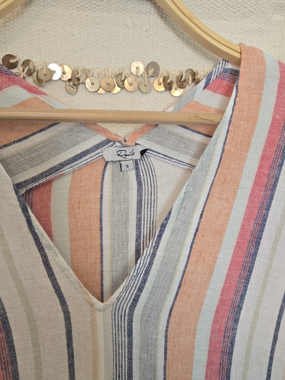 Rails Wren Striped Dress Linen Blend, Pockets S EUC! - Picture 4 of 10